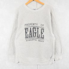 画像1: 90's Hanes USA製 "PROPERTY OF EAGLE" プリントスウェット L (1)