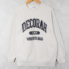 画像1: 90's SANTEE USA製 REVERSE WEAVE TYPE "DECORAH WRESTLING" プリントスウェット L (1)