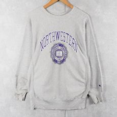 画像1: 90's Champion REVERSE WEAVE USA製 "NORTHWESTERN" プリントスウェット XL (1)