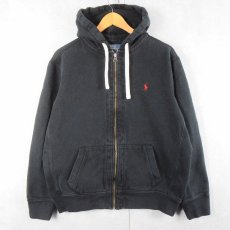 画像1: POLO Ralph Lauren スウェットジップパーカー BLACK XL (1)