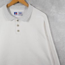 画像1: 90's RUSSELL ATHLETIC USA製 "HIGH COTTON" 刺繍入り スウェットポロシャツ XL (1)