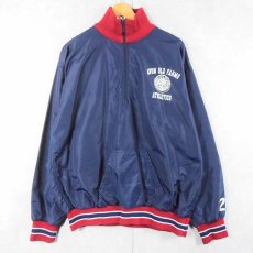 画像2: 80's RUSSELL ATHLETIC USA製 "AVON OLD FARMS" ハーフジップ ナイロンプルオーバージャケット NAVY XL (2)