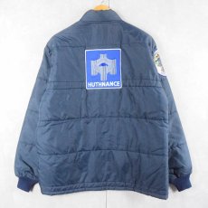 画像2: 70's Swingster USA製 パッチ付き 中綿入り レーシングジャケット NAVY L (2)