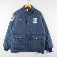 画像1: 70's Swingster USA製 パッチ付き 中綿入り レーシングジャケット NAVY L (1)