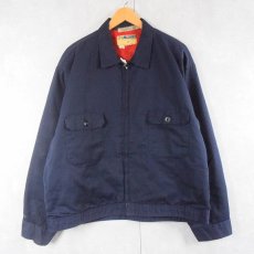 画像1: 60〜70's WORK WEAR CORPORATION USA製 キルティングライナー ワークジャケット NAVY XL (1)