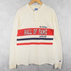 画像1: 80's Champion USA製 "HALL OF FAME" プリントヘンリーネックロンT XL (1)