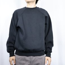 画像2: 80's TULTEX USA製 無地ラグランスウェット BLACK L (2)