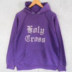 画像2: 80's Champion トリコタグ USA製 "Holy Cross" プリントスウェットフーディー L (2)