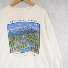 画像1: 90's L.L.Bean × HARBORSIDE GRAPHICS イラストプリントスウェット L (1)