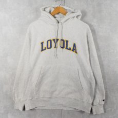 画像1: 2000's Champion REVERSE WEAVE "LOYOLA" プリントスウェットフーディー M (1)