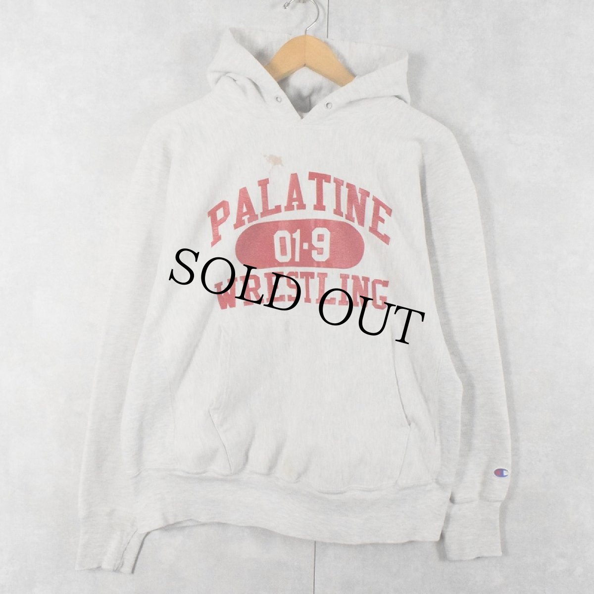 画像1: Champion REVERSE WEAVE "PALATINE WRESTLING" プリントスウェットフーディー L (1)