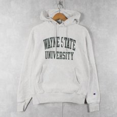 画像1: Champion REVERSE WEAVE "WAYNE STATE UNIVERSITY" プリントスウェットフーディー S (1)