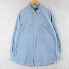 画像1: POLO Ralph Lauren "DUNGAREE WORKSHIRT" シャンブレーシャツ L (1)