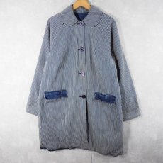 画像1: 70's〜 Pioneer Wear ヒッコリーストライプ柄 リバーシブルデニムジャケット SIZE16 (1)