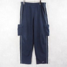 画像3: NIKE ロゴ刺繍 サイドライン ポリエステルイージーカーゴパンツ NAVY L (3)