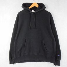 画像1: Champion REVERSE WEAVE 目無し スウェットフーディー BLACK XL (1)