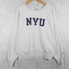 画像1: 2000's Champion REVERSE WEAVE "NYU" プリントスウェット L (1)