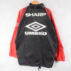 画像1: 90's UMBRO "SHARP" ロゴプリント 切り替えデザイン ジップジャケット M (1)