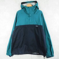 画像1: 90's Patagonia ニューマティックプルオーバー NAVY×GREEN XL (1)