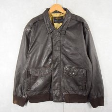 画像1: 90's AMERICAN BORN "A-2 TYPE" レザーフライトジャケット BROWN XL (1)