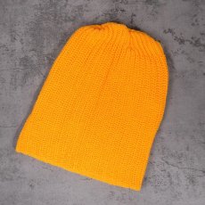 画像1: COLUMBIA KNIT USA製 ロングコットンウォッチキャップ GOLD (1)