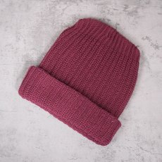 画像2: COLUMBIA KNIT USA製 ロングコットンウォッチキャップ BURGUNDY (2)