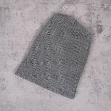 画像1: COLUMBIA KNIT USA製 ロングコットンウォッチキャップ CHACOAL (1)