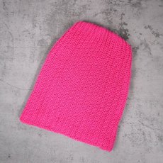 画像1: COLUMBIA KNIT USA製 ロングコットンウォッチキャップ FLAMINGO (1)