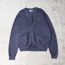 画像1: POLO Ralph Lauren ピマコットン ニットカーディガン NAVY XL (1)