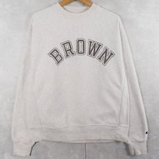 画像1: 2000's Champion REVERSE WEAVE "BROWN" プリントスウェット M (1)