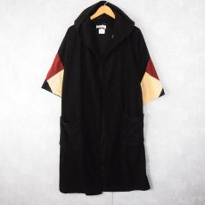 画像1: 80〜90's Christian Dior ROBE DE CHAMBRE フーデッドベロアローブ BLACK ONESIZE (1)