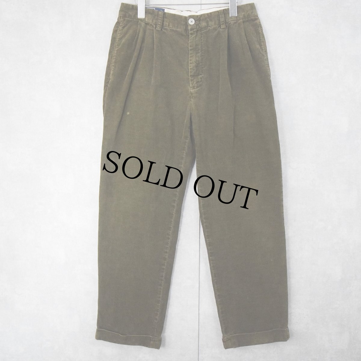 画像1: POLO Ralph Lauren "HAMMOND PANT" 2タック コーデュロイパンツ BROWN W32 (1)