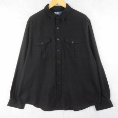 画像1: POLO Ralph Lauren ライトネルシャツ BLACK XXL (1)