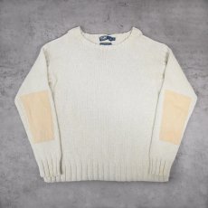 画像1: POLO Ralph Lauren エルボーパッチ付き コットンニットセーター XL (1)