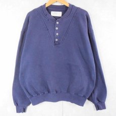 画像1: 90's L.L.Bean×RUSSELL ATHLETIC USA製 ヘンリーネックスウェット NAVY XL TALL (1)