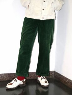 画像2: POLO Ralph Lauren "FINE TAILORING" 太畝コーデュロイパンツ GREEN W32 (2)