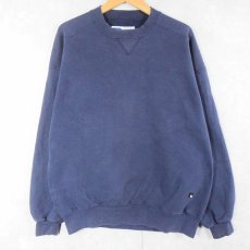 画像1: 90's RUSSELL ATHLETIC USA製 "HIGH COTTON" 前V スウェット NAVY XL (1)