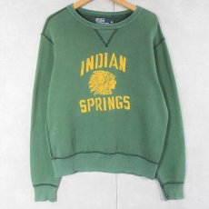 画像1: POLO Ralph Lauren "INDIAN SPRINGS" 前V インディアンヘッド プリントスウェット M (1)