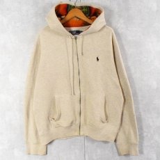 画像1: POLO Ralph Lauren ネイティブ柄切り替え スウェットジップパーカー XL  (1)