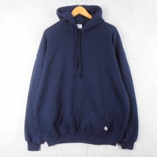 画像1: RUSSELL ATHLETIC 無地スウェットフーディー NAVY XXL (1)