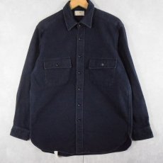 画像1: 80's L.L.Bean USA製 シャモアクロスシャツ NAVY SIZE15 1/2 (1)