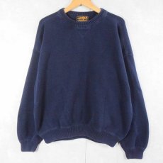 画像1: 80〜90's Eddie Bauer コットンニットセーター NAVY XL (1)