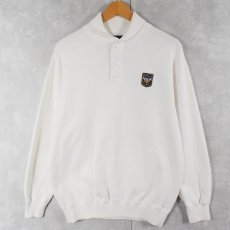 画像2: Ralph Lauren ユニパッチ付き ハーフスナップスウェット M (2)