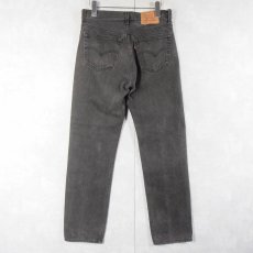 画像2: 90's Levi's 501 USA製 "サルファブラック" ブラックデニムパンツ W30 (2)