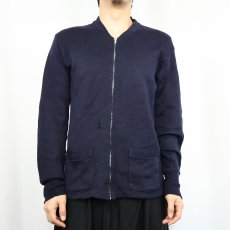 画像2: 50〜60's Brody ウールニットジップカーディガン NAVY (2)