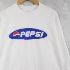 画像1: 2000's PEPSI 飲料メーカー ロゴプリントスウェット L (1)