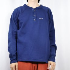 画像2: 80's Patagonia USA製 "capilene" ヘンリーネック ラグランスウェット NAVY L (2)