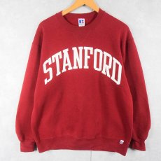 画像1: 90's RUSSELL ATHLETIC USA製 "STANFORD" 前V プリントスウェット XL (1)