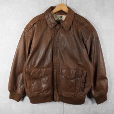 画像1: 80's〜 GENERAL CLOTHING COMPANY LTD "A-2 TYPE" レザーフライトジャケット L (1)