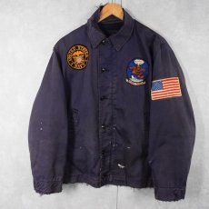 画像1: 60's U.S.NAVY ワッペン付き ユーティリティジャケット NAVY SIZE42 REGULAR (1)